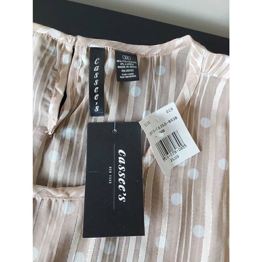 Cassee's Tank Size 2X  New with tag Brown with lurex threads - Picture 9 of 11